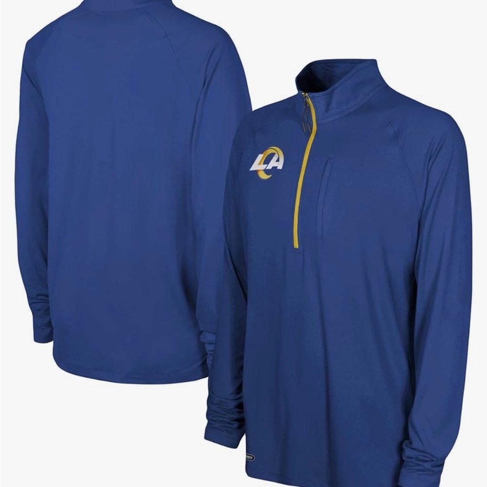 Men’s NFL Los Angeles Blue Rams Logo Quarter front Zip Pullover